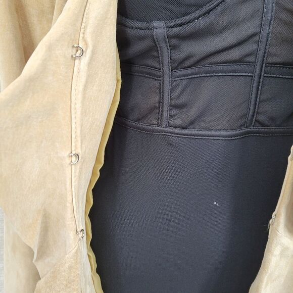 Boston Proper 90s Y2k Tan Suede Leather Trench Long Duster Jacket Boho Western - Picture 4 of 16